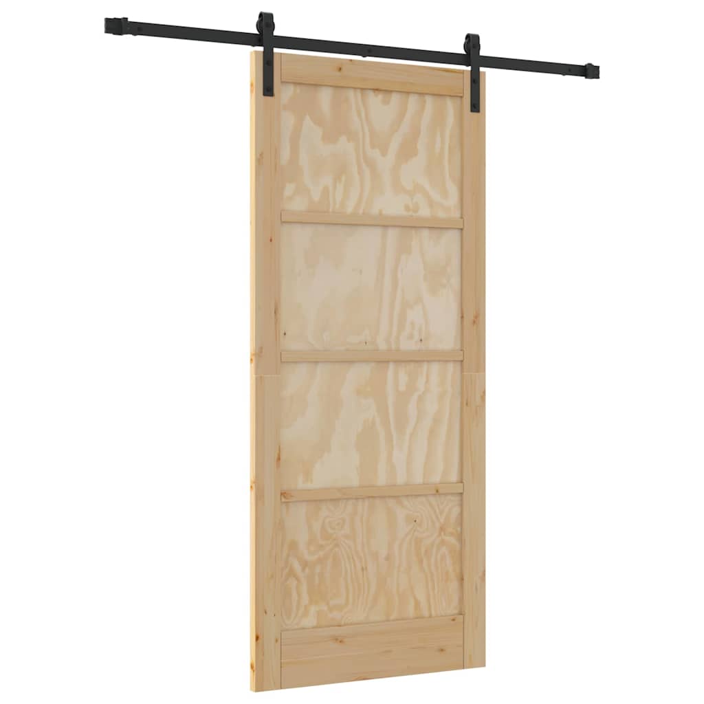 Sliding Door Manual Natural and black 86 x 198.5 cm