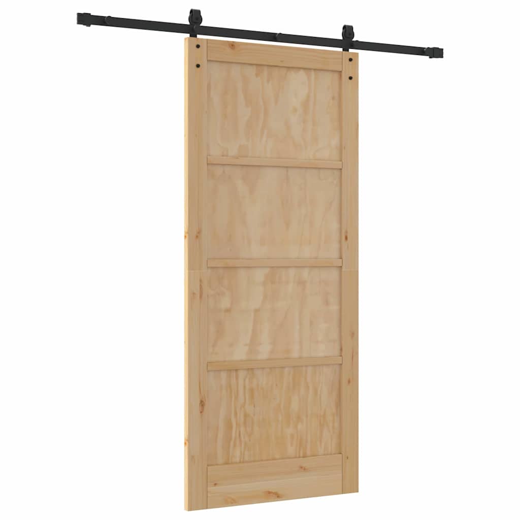 Sliding Door Manual Natural and black 86 x 198.5 cm