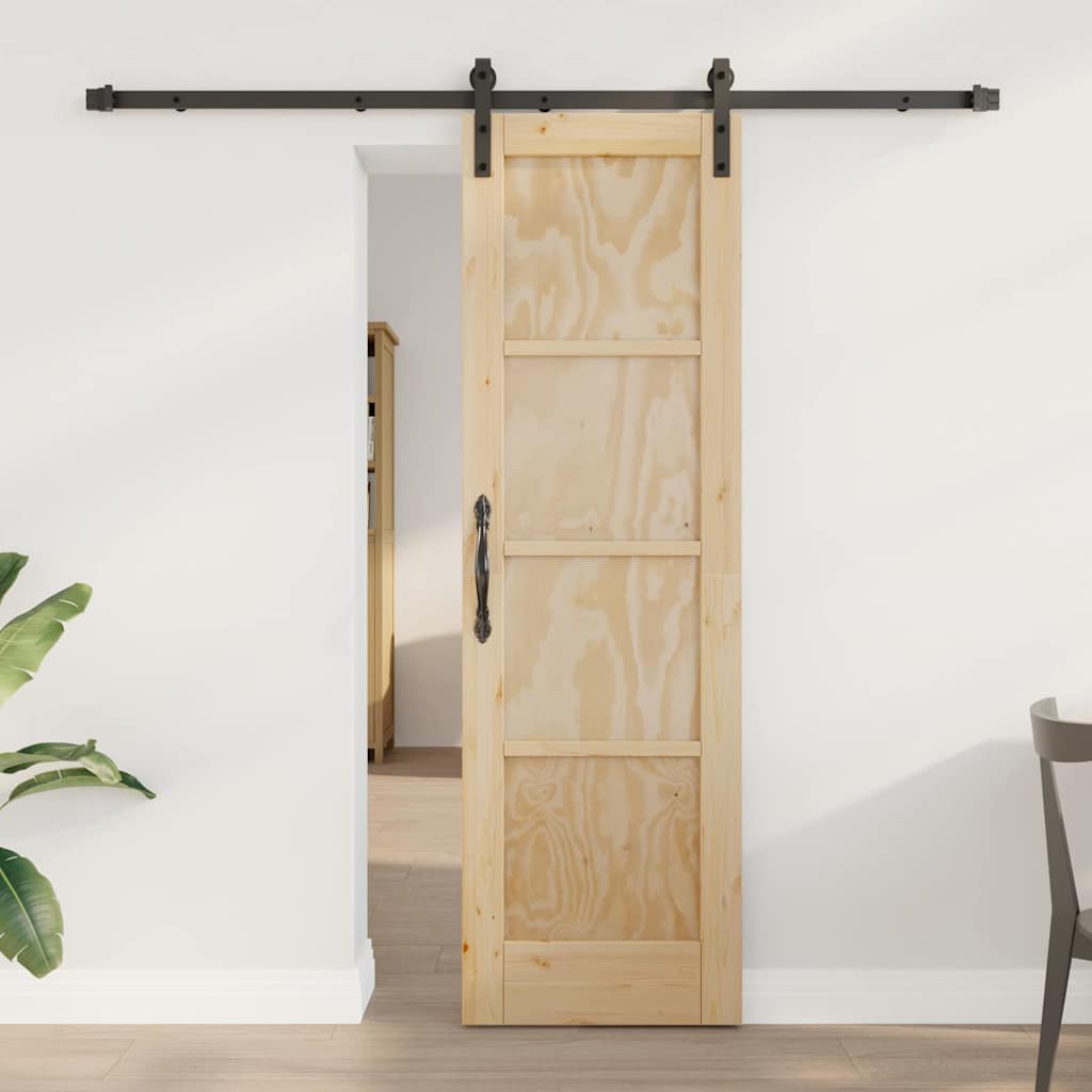 Sliding Door Manual Natural and black 61 x 198.5 cm