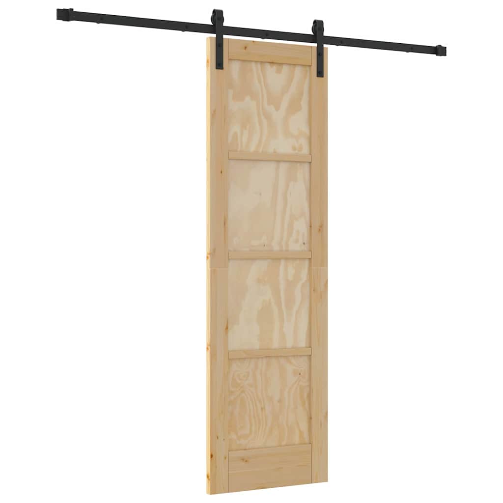 Sliding Door Manual Natural and black 61 x 198.5 cm