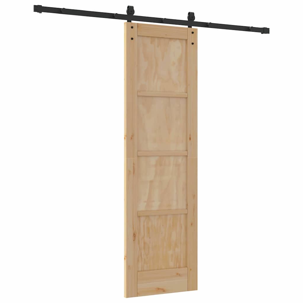 Sliding Door Manual Natural and black 61 x 198.5 cm