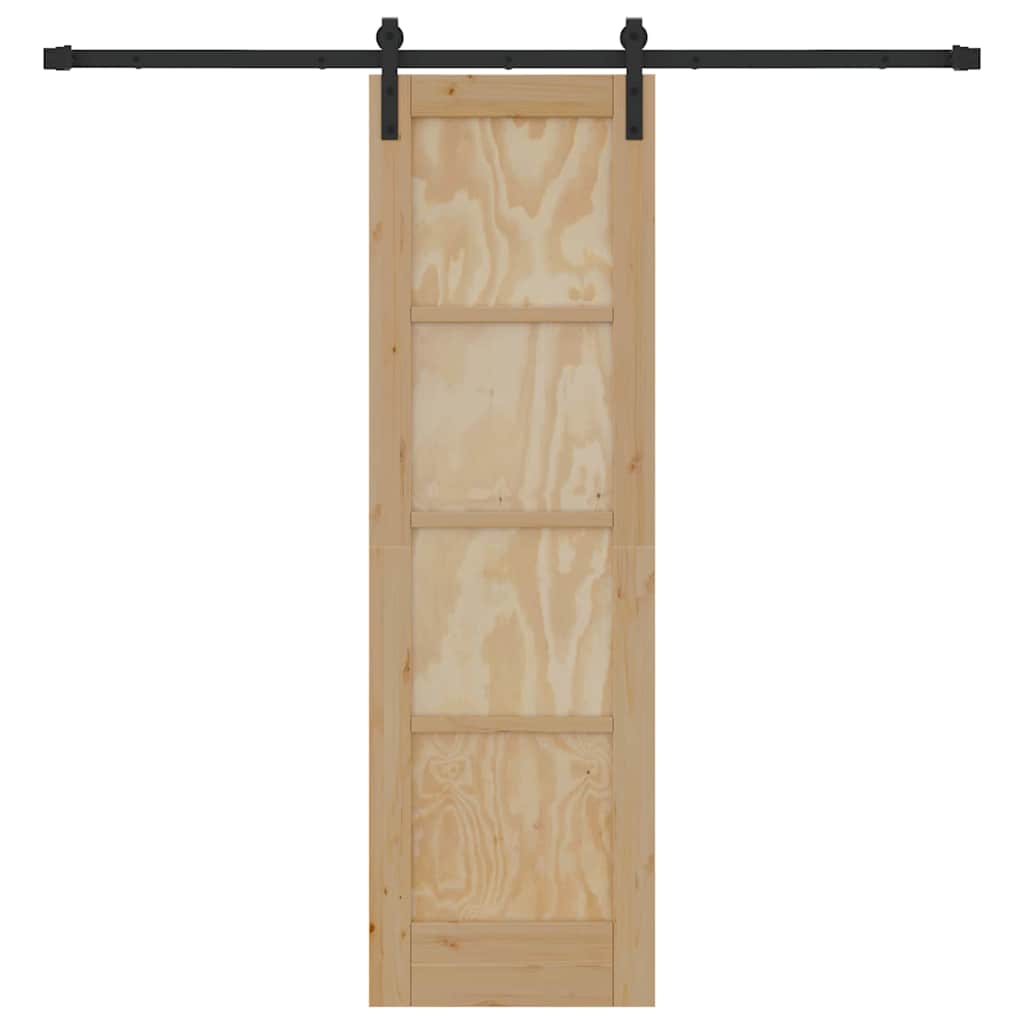 Sliding Door Manual Natural and black 61 x 198.5 cm
