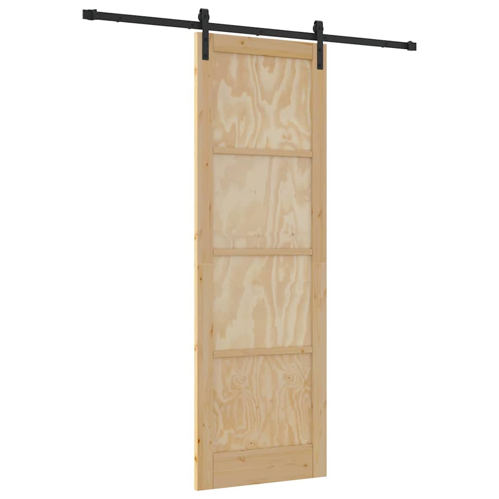 Sliding Door Manual Natural and black 78 x 232 cm