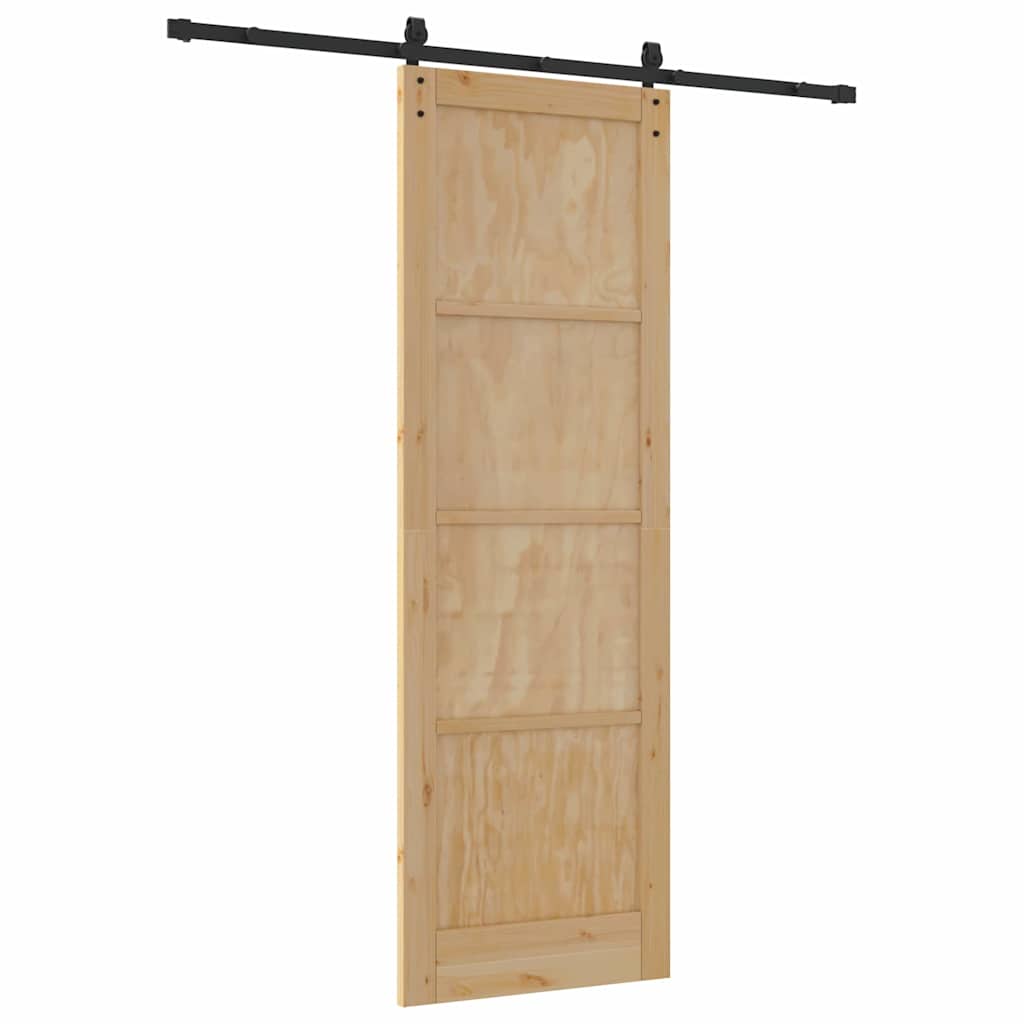 Sliding Door Manual Natural and black 78 x 232 cm