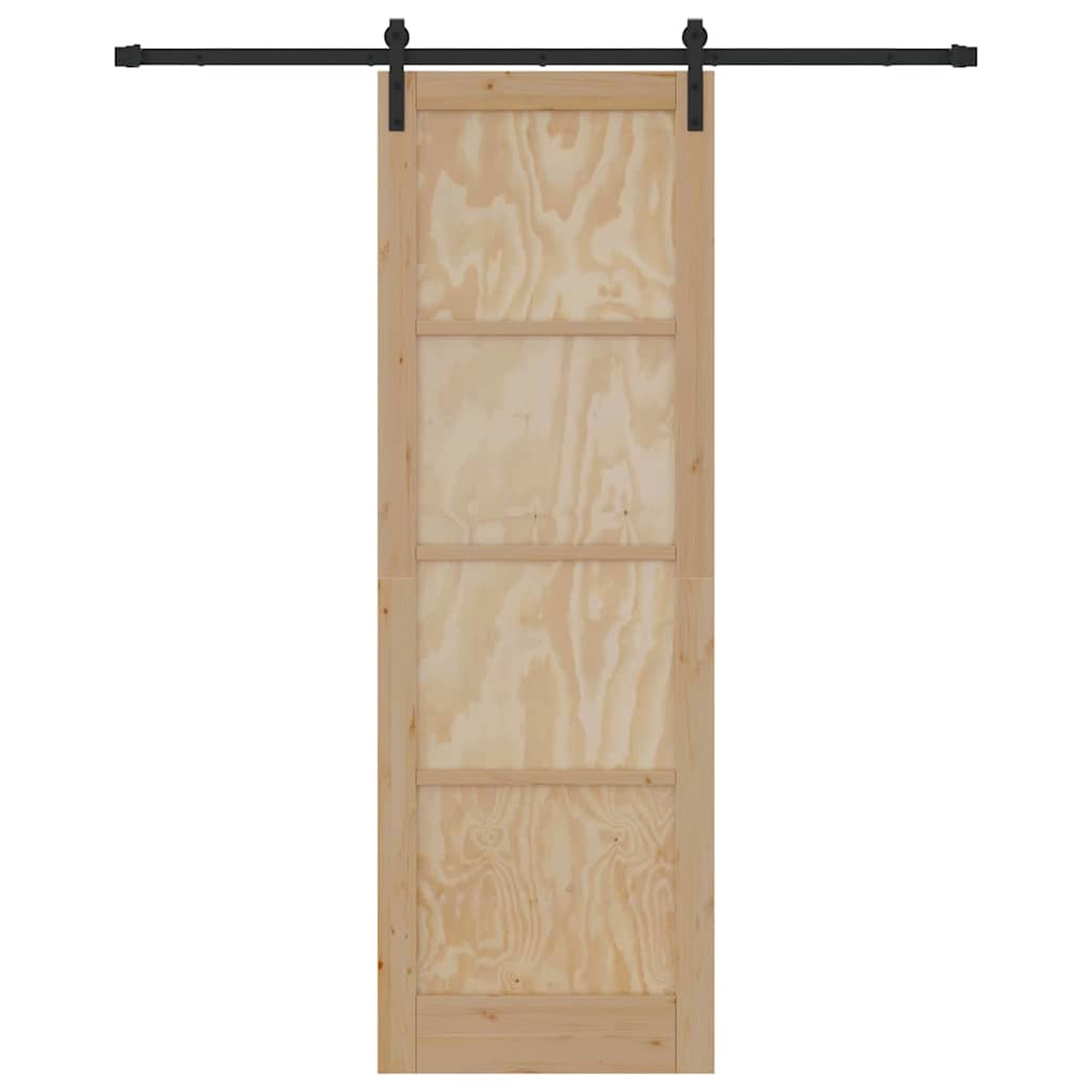 Sliding Door Manual Natural and black 78 x 232 cm