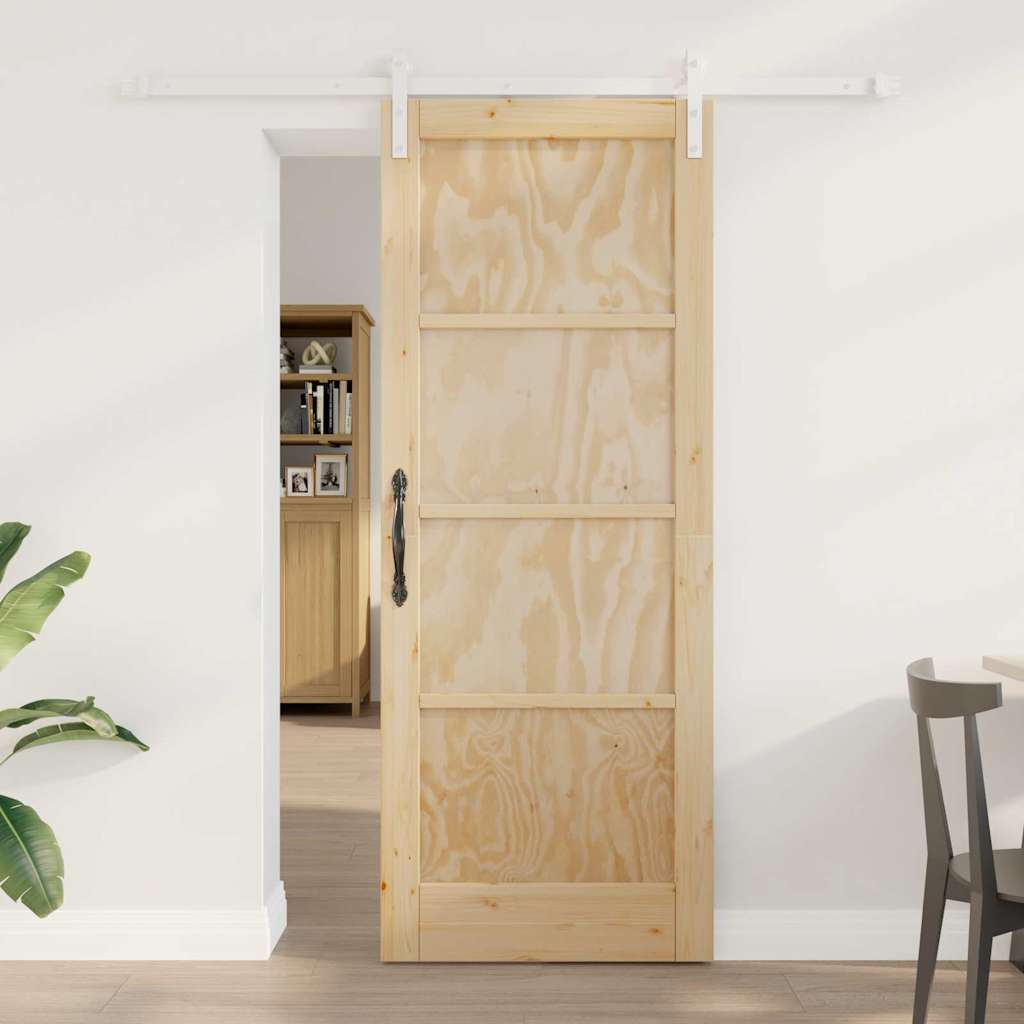 Sliding Door Manual Natural and white 78 x 202 cm
