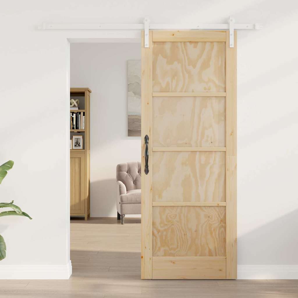 Sliding Door Manual Natural and white 78 x 202 cm