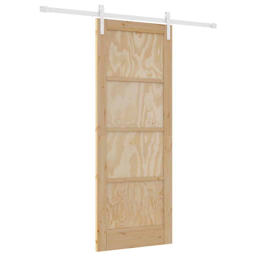 Sliding Door Manual Natural and white 78 x 202 cm