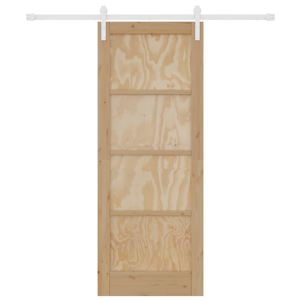 Sliding Door Manual Natural and white 78 x 202 cm