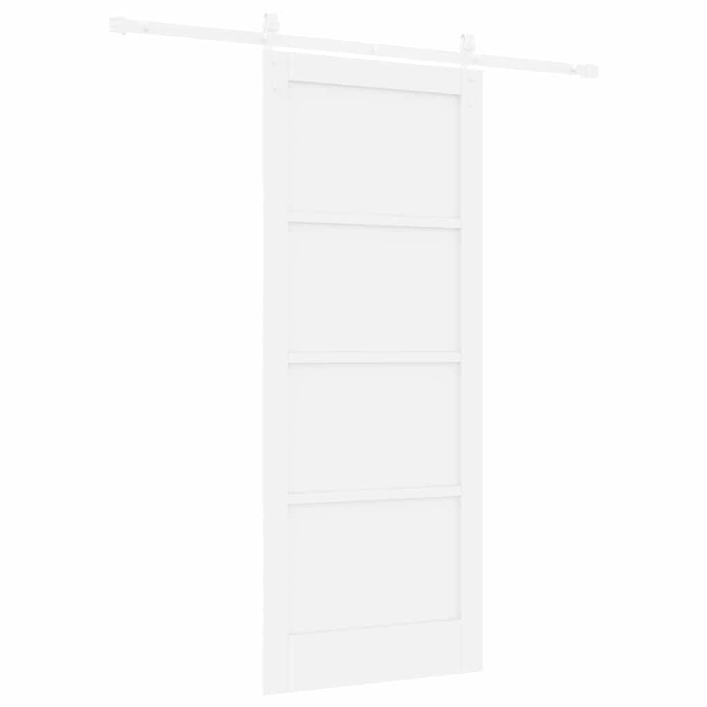 Sliding Door Manual White 83 x 202 cm Solid pine wood and steel