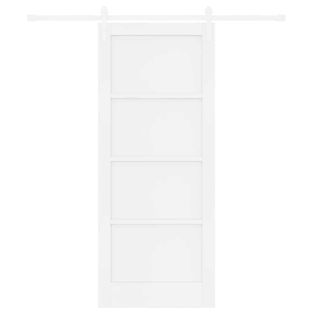 Sliding Door Manual White 83 x 202 cm Solid pine wood and steel
