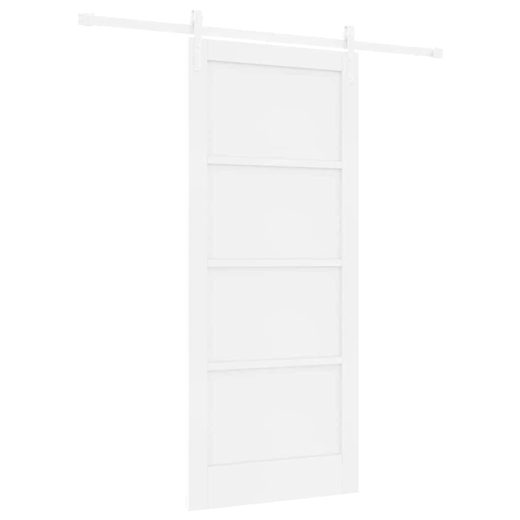 Sliding Door White 86 x 198.5 cm Solid pine wood and steel