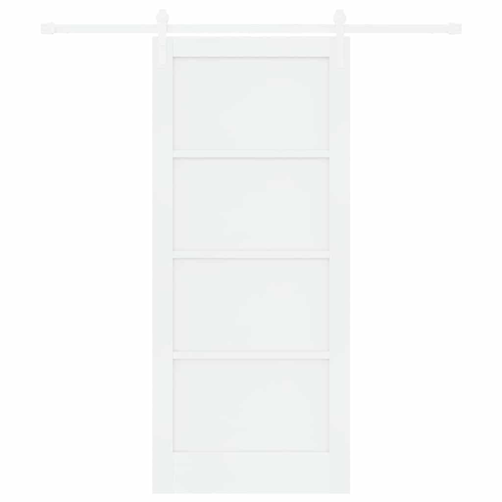 Sliding Door White 86 x 198.5 cm Solid pine wood and steel