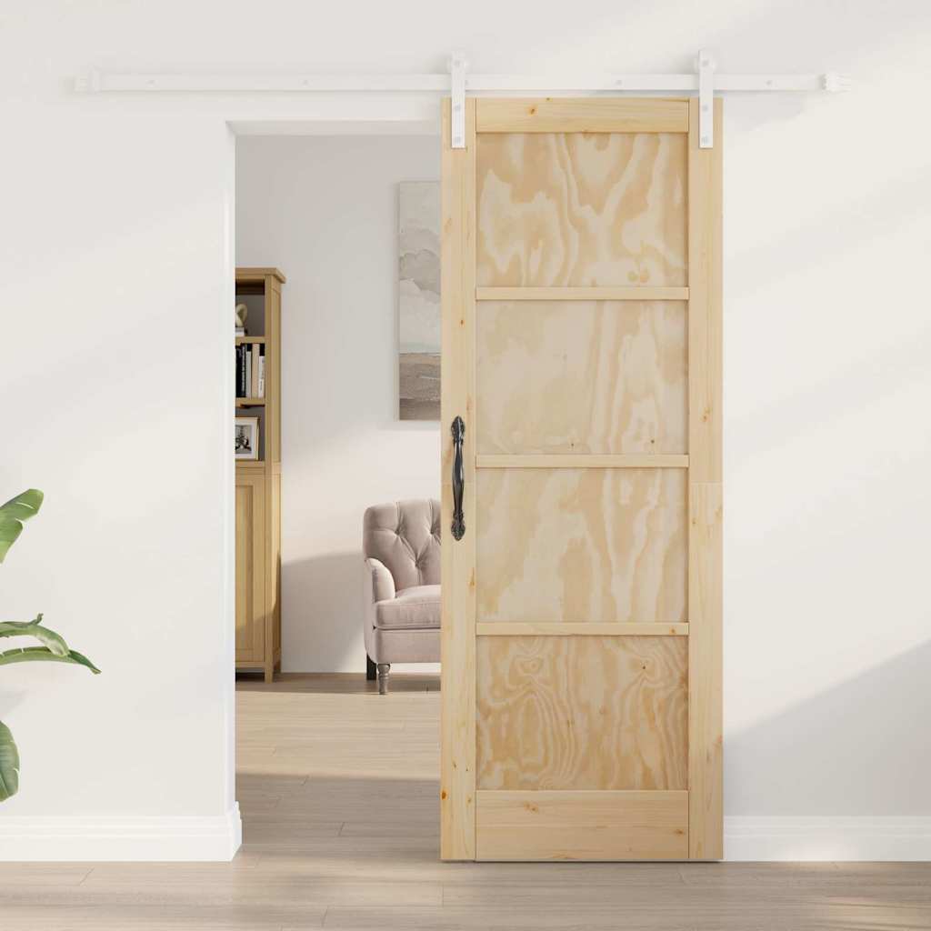 Sliding Door Manual Natural and white 73.5 x 198.5 cm