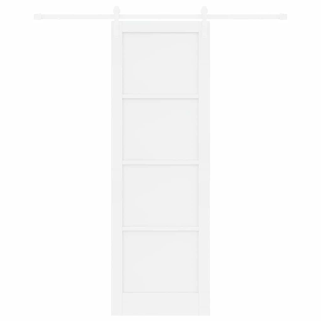 Sliding Door Manual White 78 x 232 cm Solid pine wood and steel
