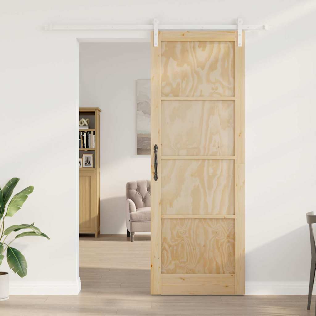 Sliding Door Manual Natural and white 83 x 232 cm