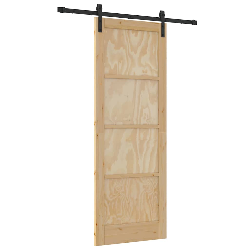 Sliding Door Manual Natural and black 78 x 211 cm