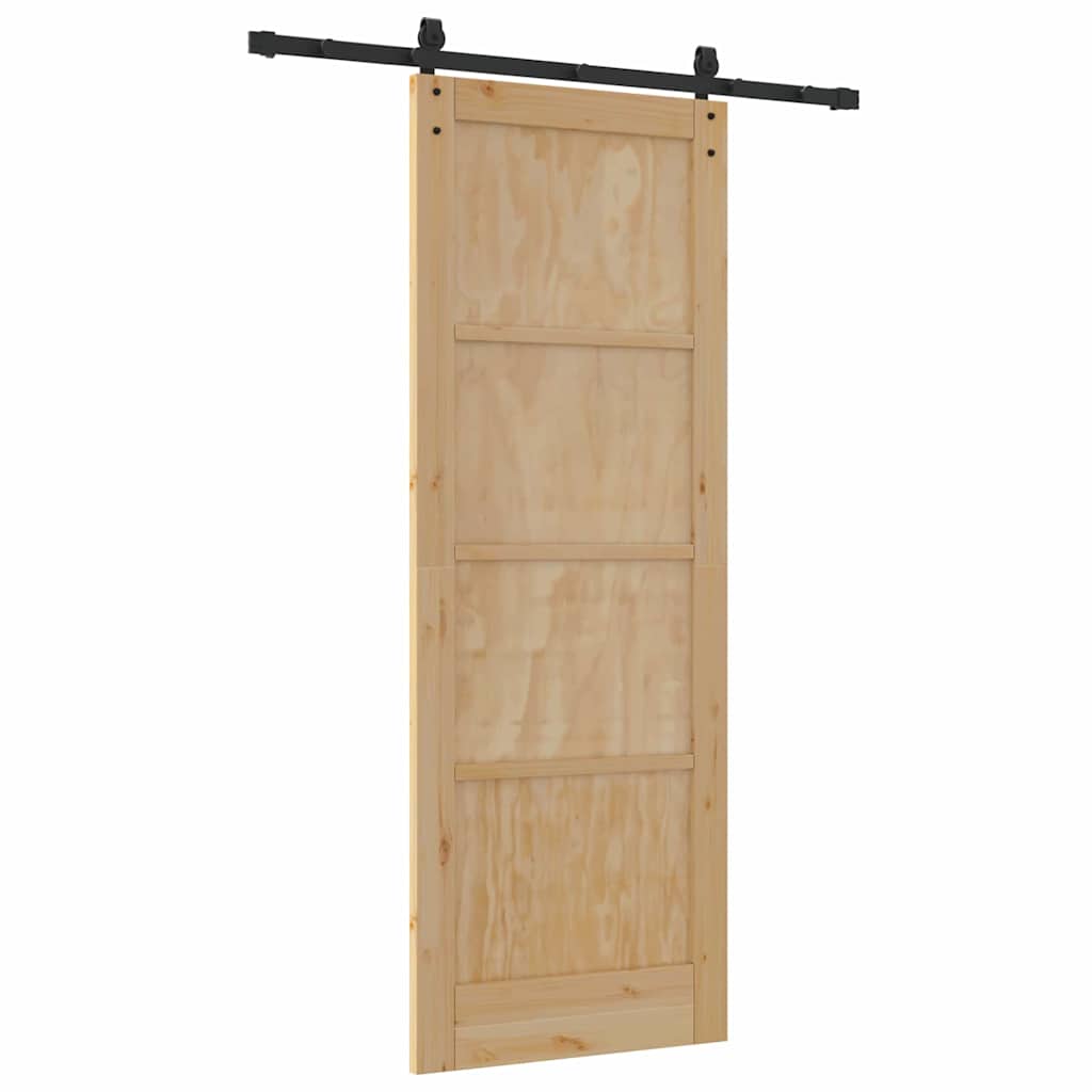 Sliding Door Manual Natural and black 78 x 211 cm