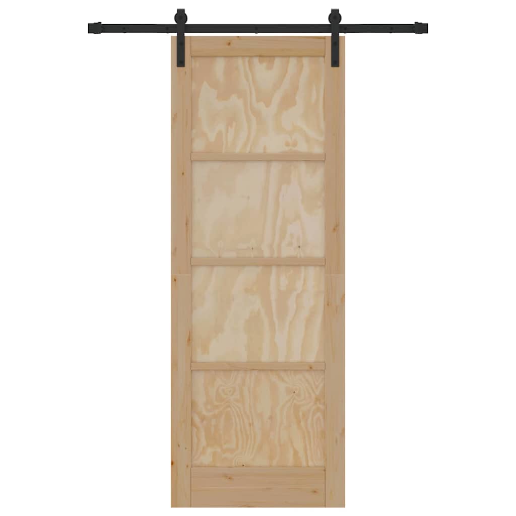 Sliding Door Manual Natural and black 78 x 211 cm