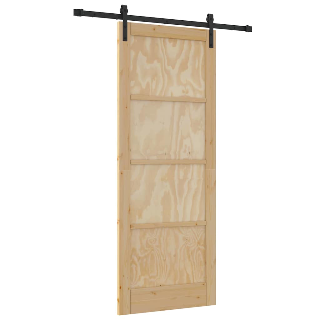 Sliding Door Manual Natural and black 83 x 211 cm