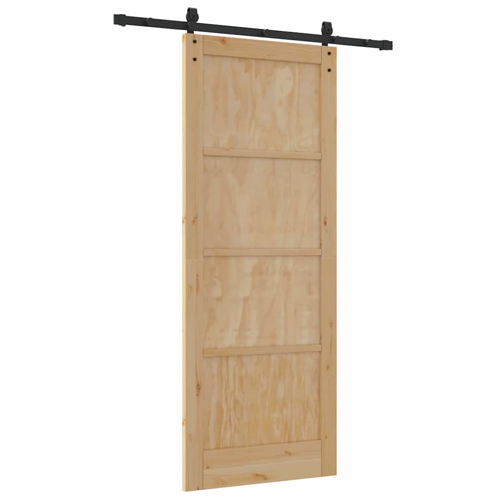 Sliding Door Manual Natural and black 83 x 211 cm