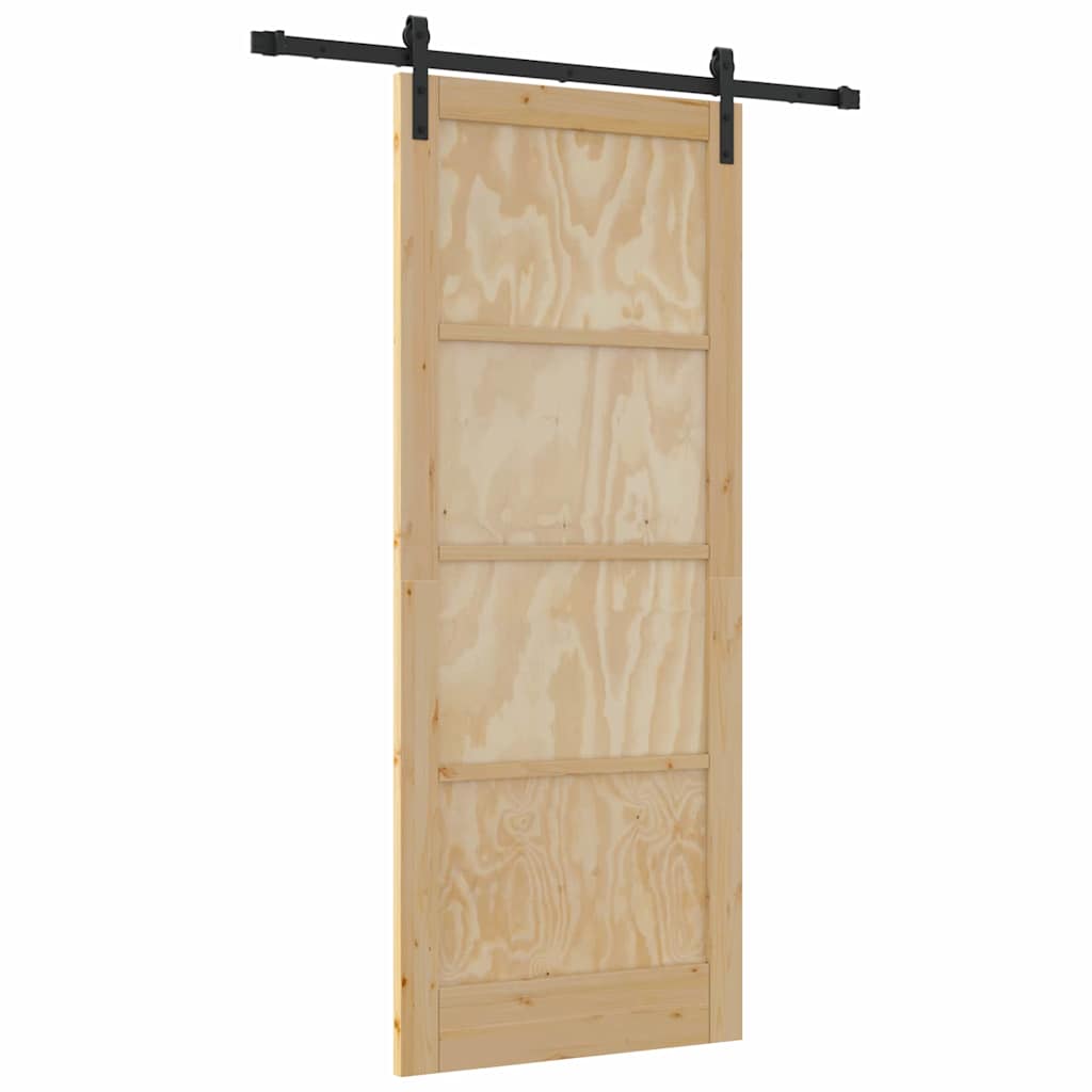 Sliding Door Manual Natural and black 86 x 211 cm