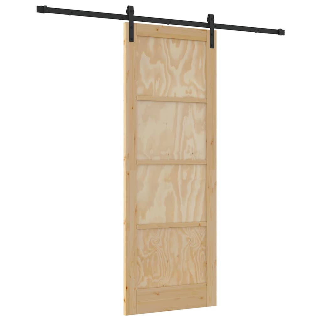 Sliding Door Manual Natural and black 78 x 211 cm
