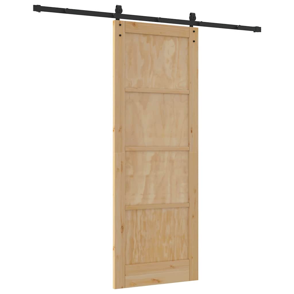 Sliding Door Manual Natural and black 78 x 211 cm