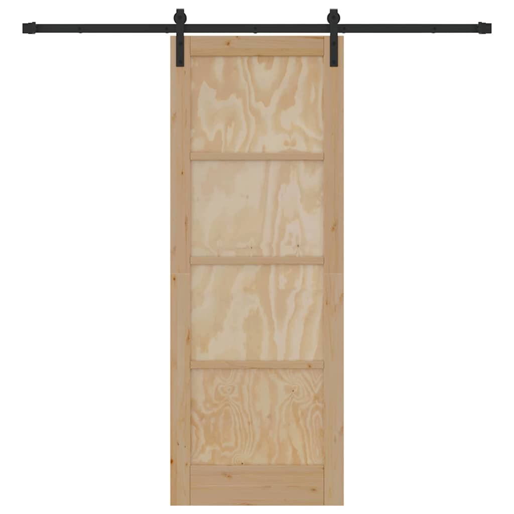 Sliding Door Manual Natural and black 78 x 211 cm