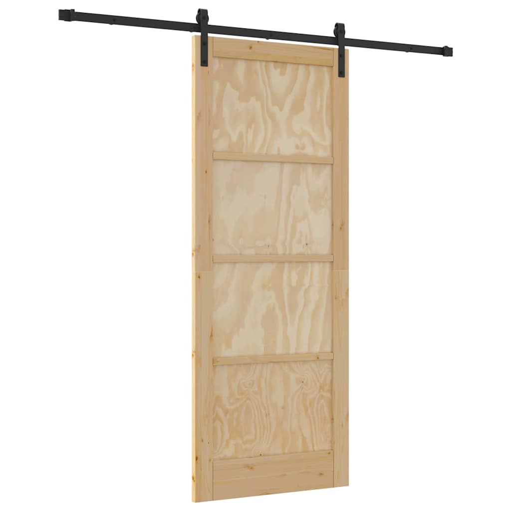 Sliding Door Manual Natural and black 83 x 211 cm