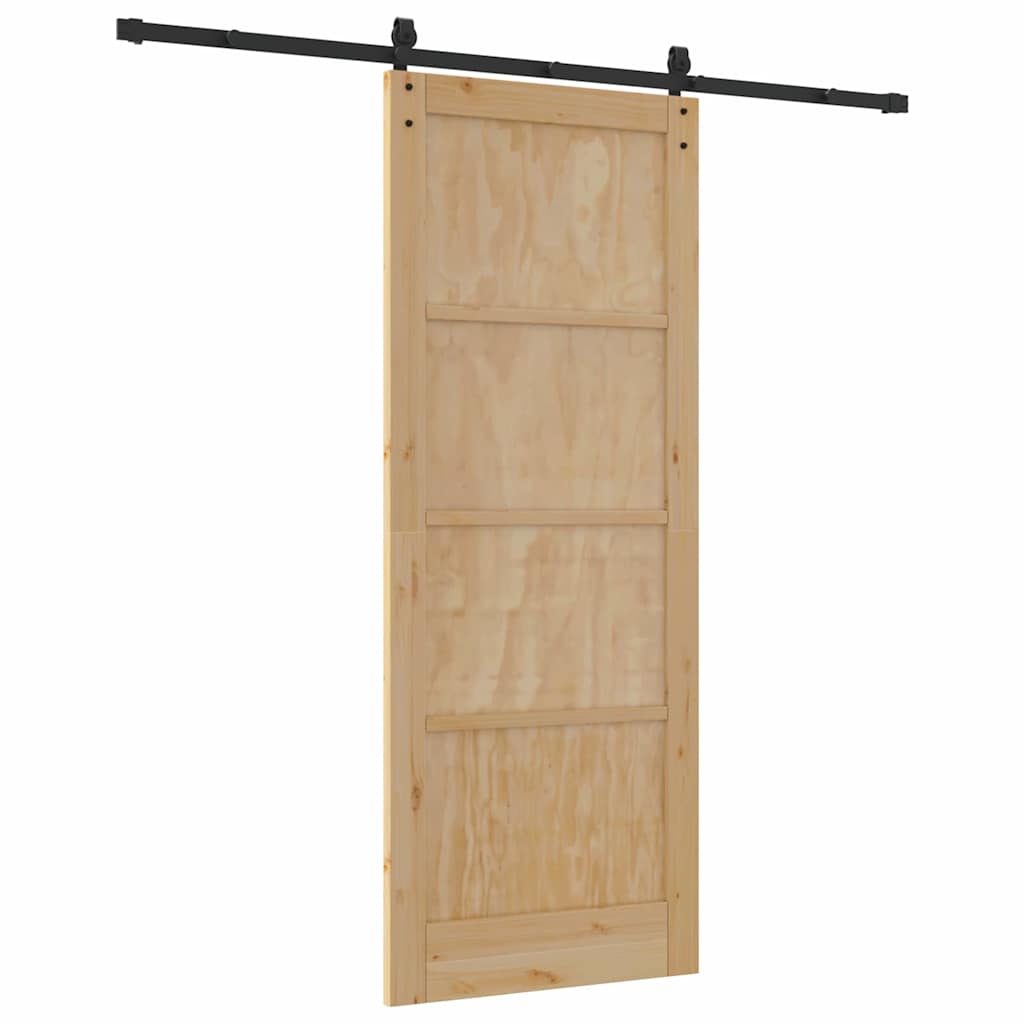 Sliding Door Manual Natural and black 83 x 211 cm