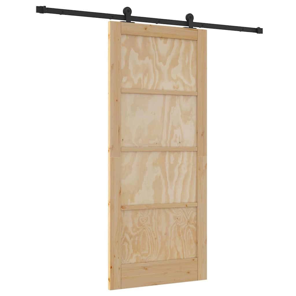 Sliding Door Set Manual Natural and black 86 x 198.5 cm