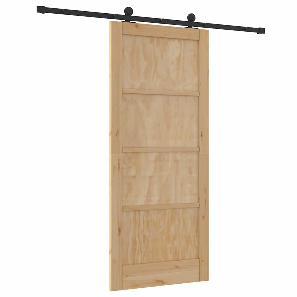 Sliding Door Set Manual Natural and black 86 x 198.5 cm