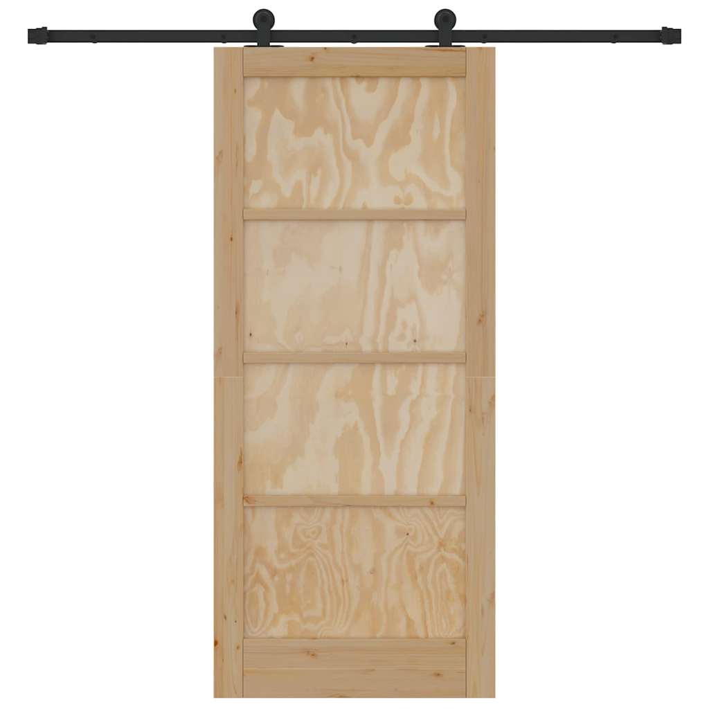 Sliding Door Set Manual Natural and black 86 x 198.5 cm