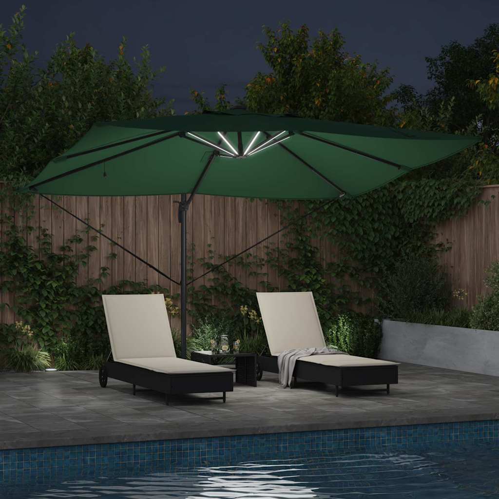 Cantilever Roma Parasol Green and Black 352 x 251 x 265 cm