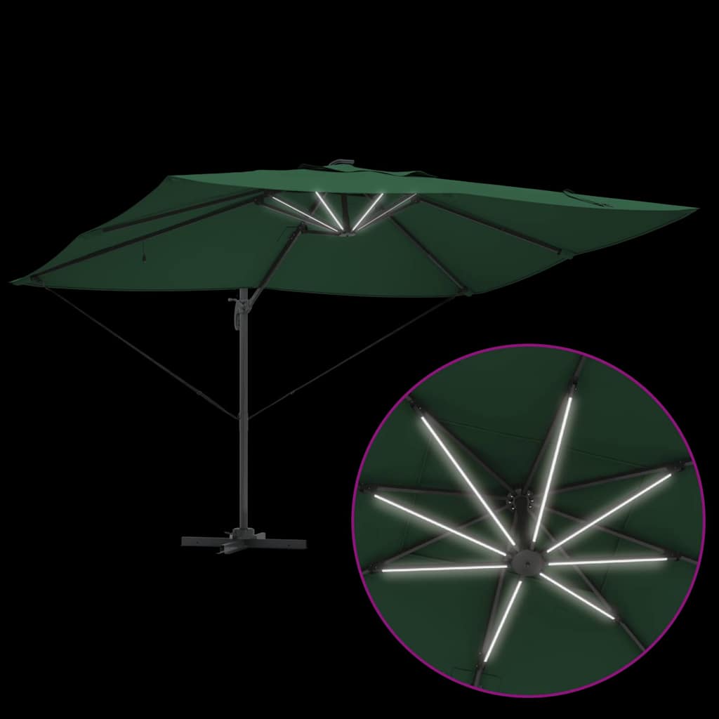 Cantilever Roma Parasol Green and Black 352 x 251 x 265 cm