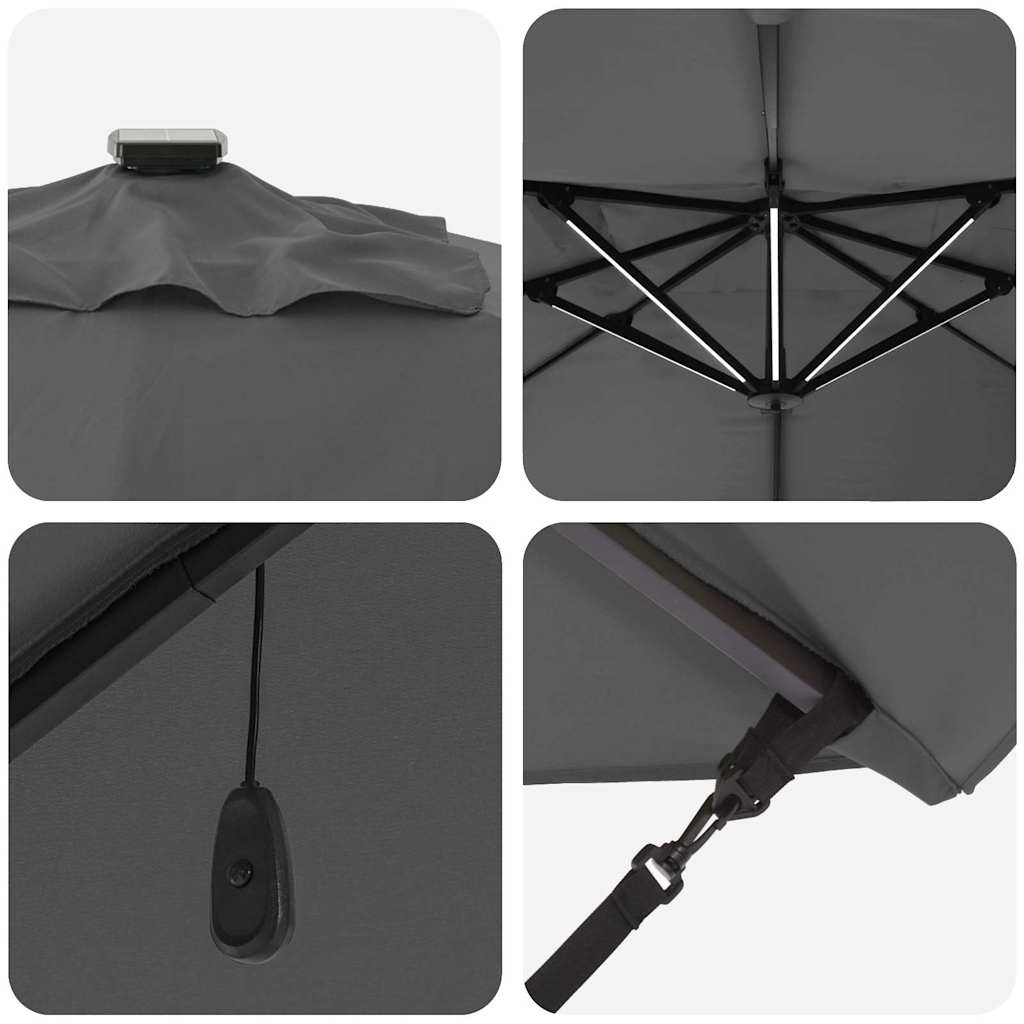 Cantilever Roma Parasol Anthracite and Black 352 x 251 x 265 cm
