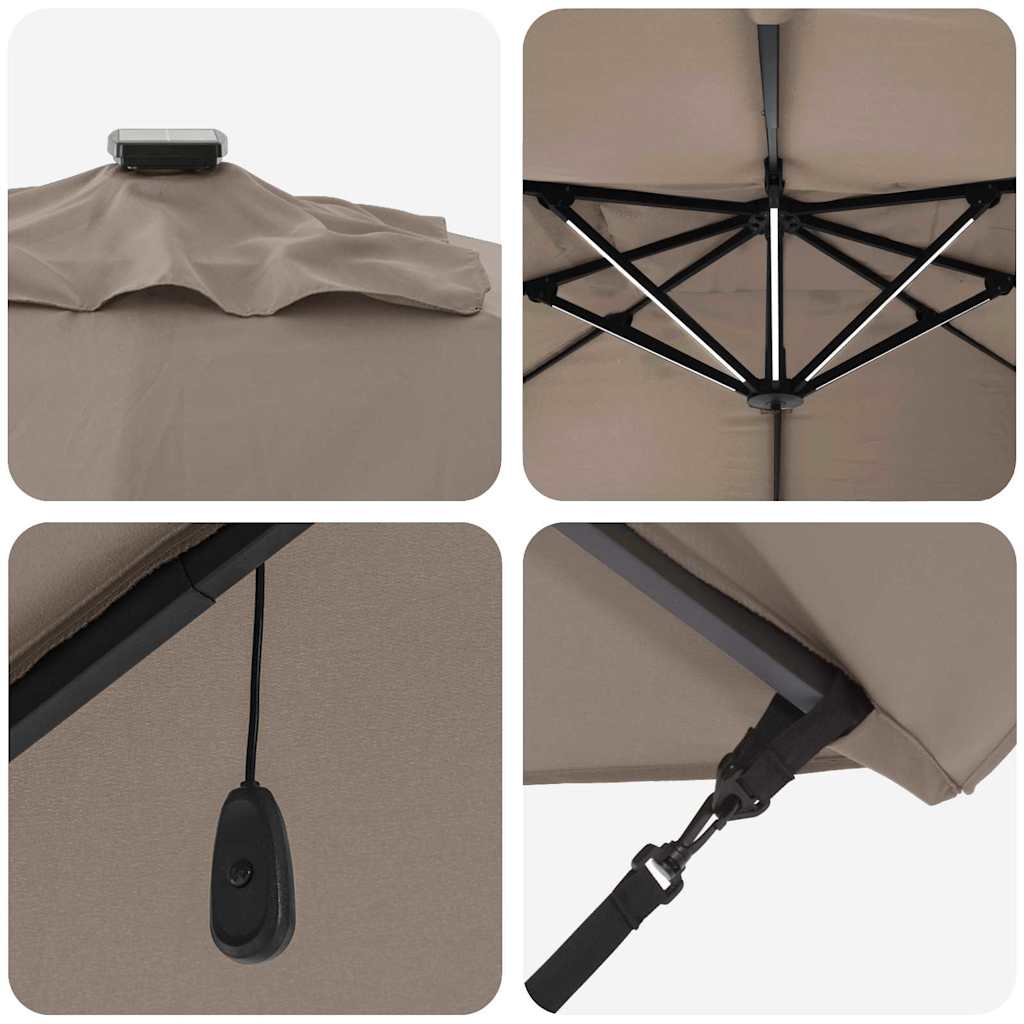 Cantilever Roma Parasol Taupe and Black 352 x 251 x 265 cm