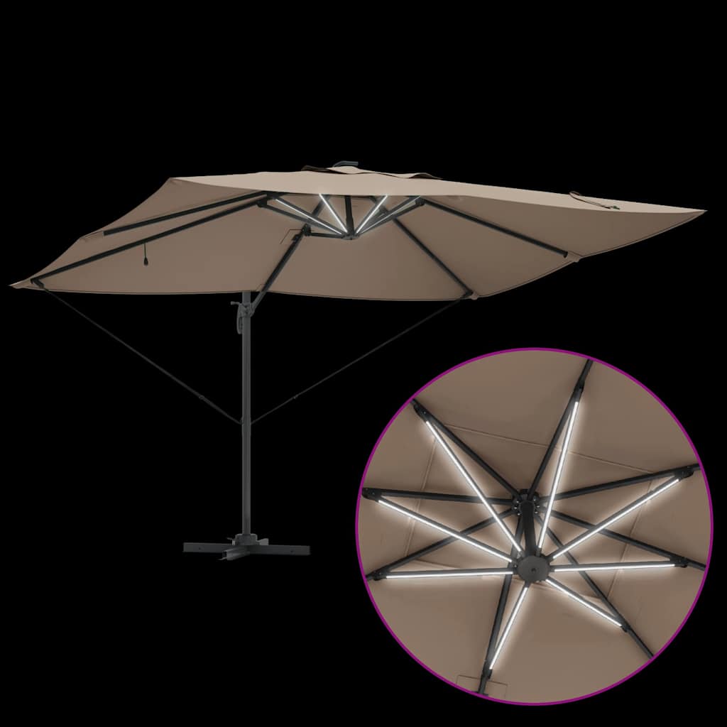 Cantilever Roma Parasol Taupe and Black 352 x 251 x 265 cm