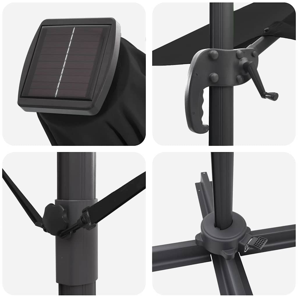 Cantilever Roma Parasol Black and Black 352 x 251 x 265 cm