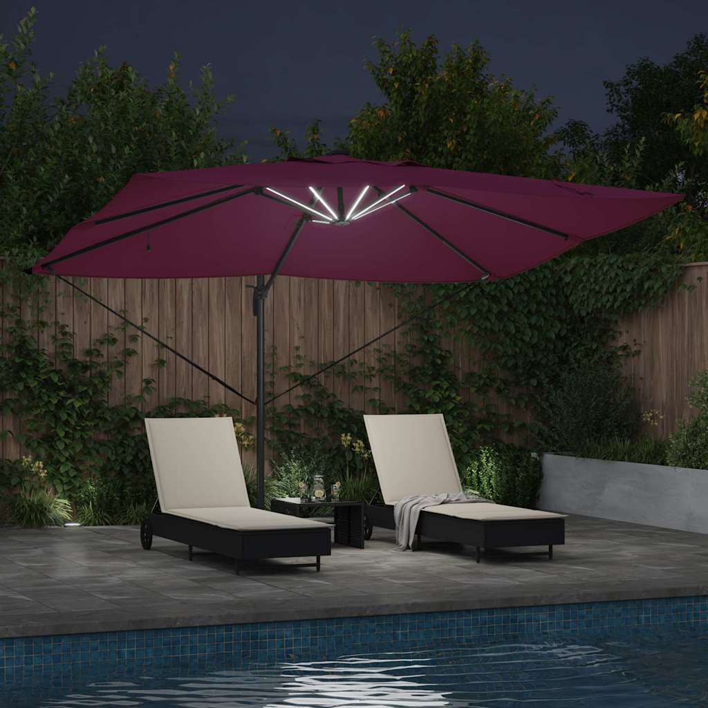 Cantilever Roma Parasol Manual Red and Black 352 x 251 x 265 cm