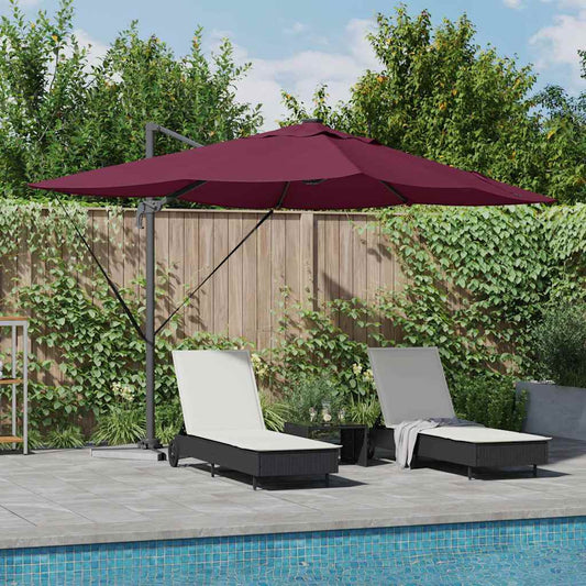Cantilever Roma Parasol Manual Red and Black 352 x 251 x 265 cm