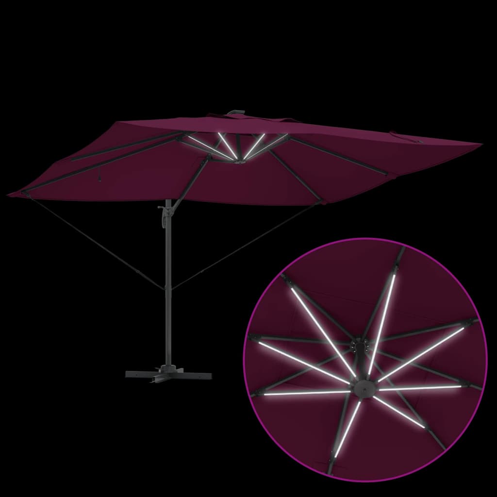 Cantilever Roma Parasol Manual Red and Black 352 x 251 x 265 cm