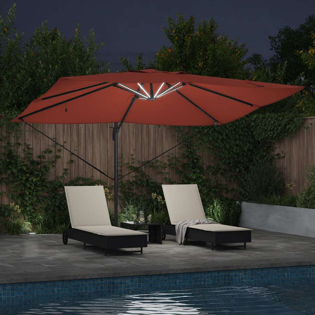 Cantilever Roma Parasol Manual Red and Black 352 x 251 x 265 cm