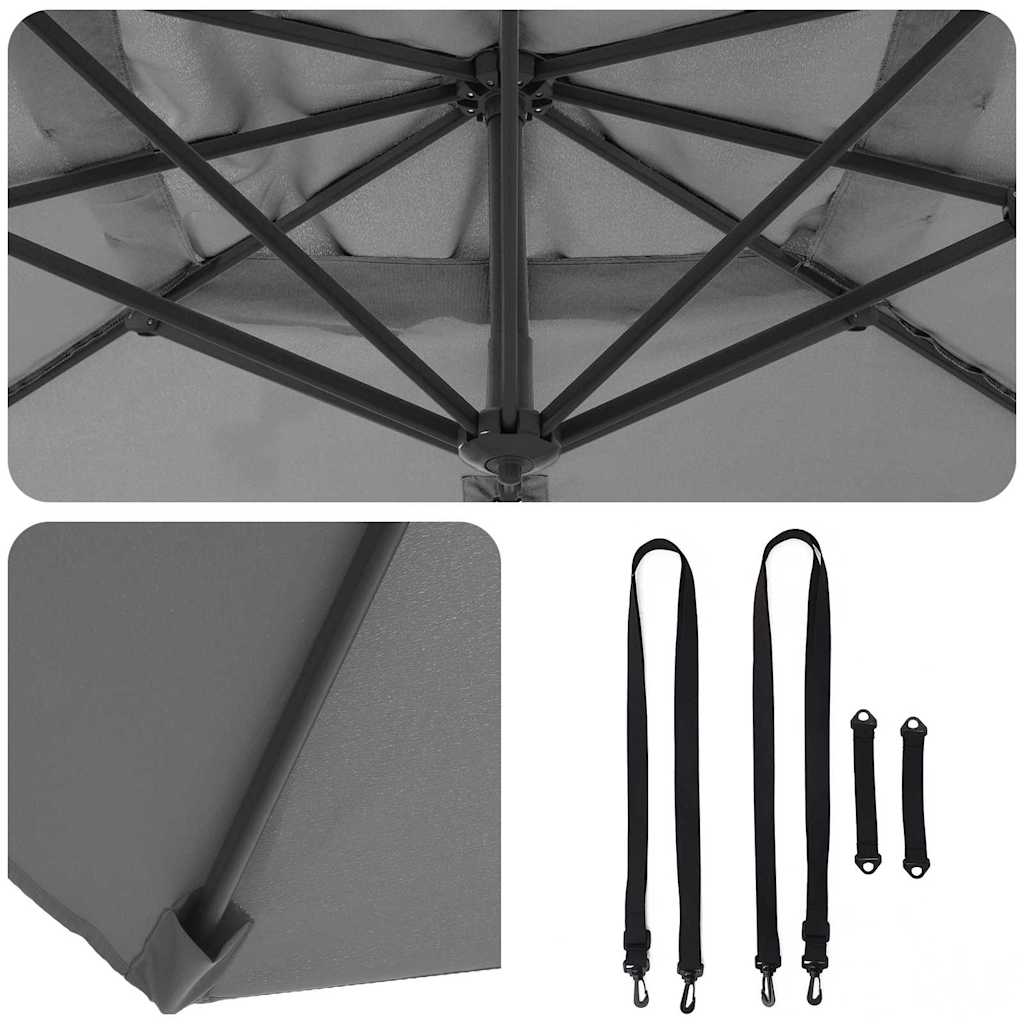 Cantilever Roma Parasol Anthracite and Black 352 x 251 x 260 cm