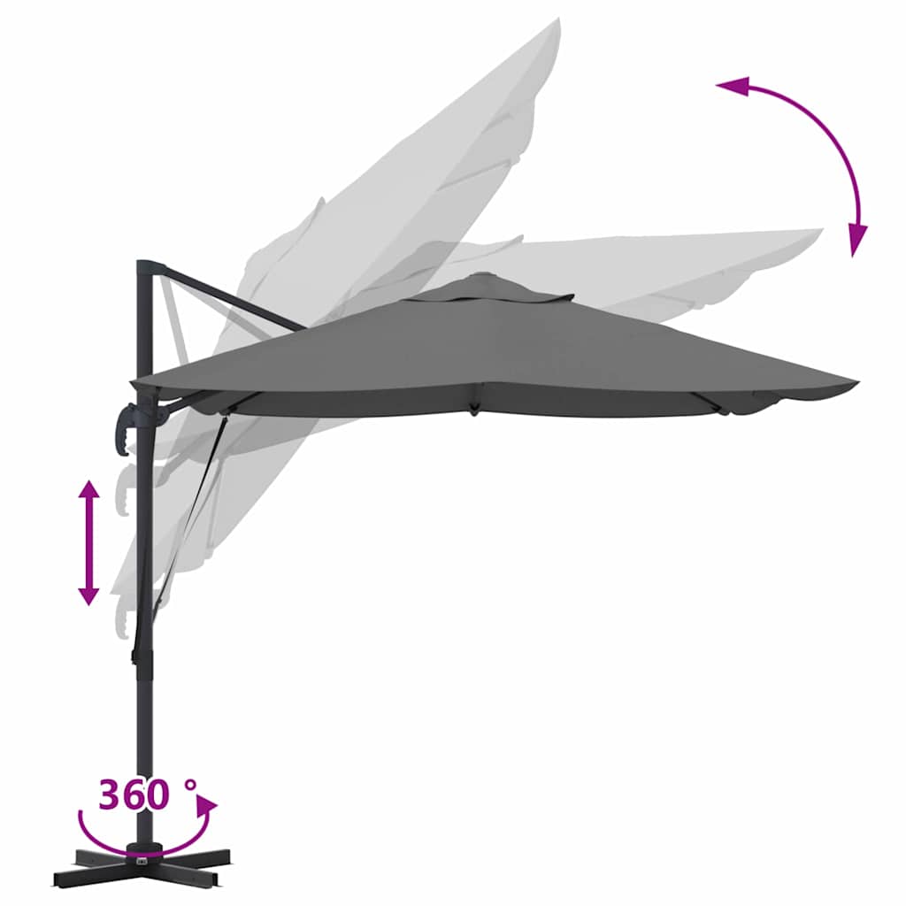 Cantilever Roma Parasol Anthracite and Black 352 x 251 x 260 cm