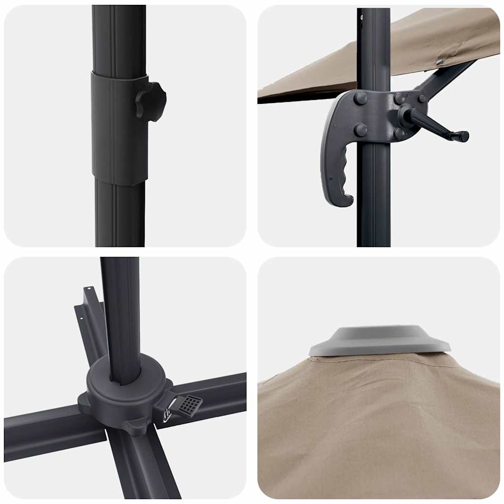 Cantilever Roma Parasol Taupe and Black 352 x 251 x 260 cm