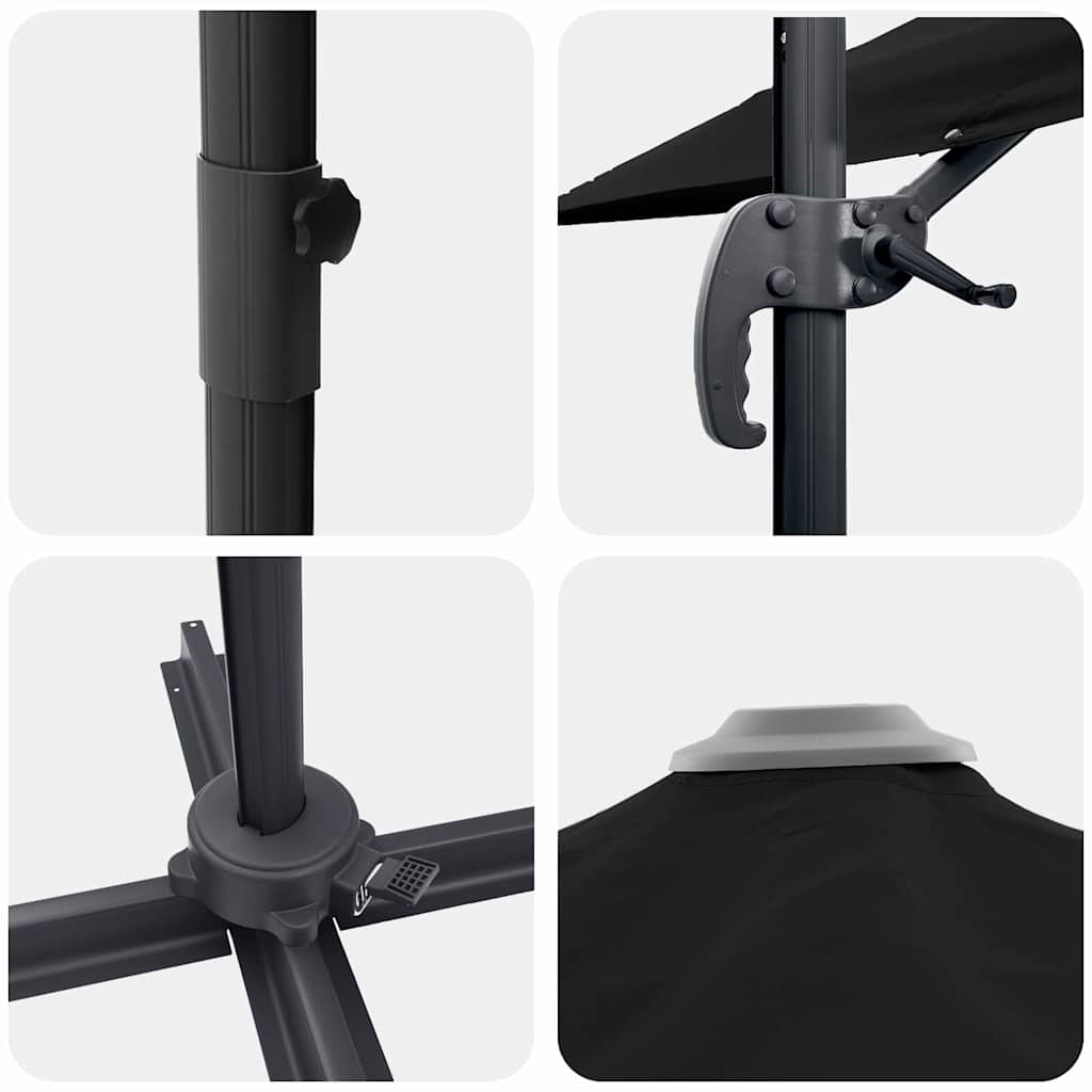 Cantilever Roma Parasol Black and Black 352 x 251 x 260 cm