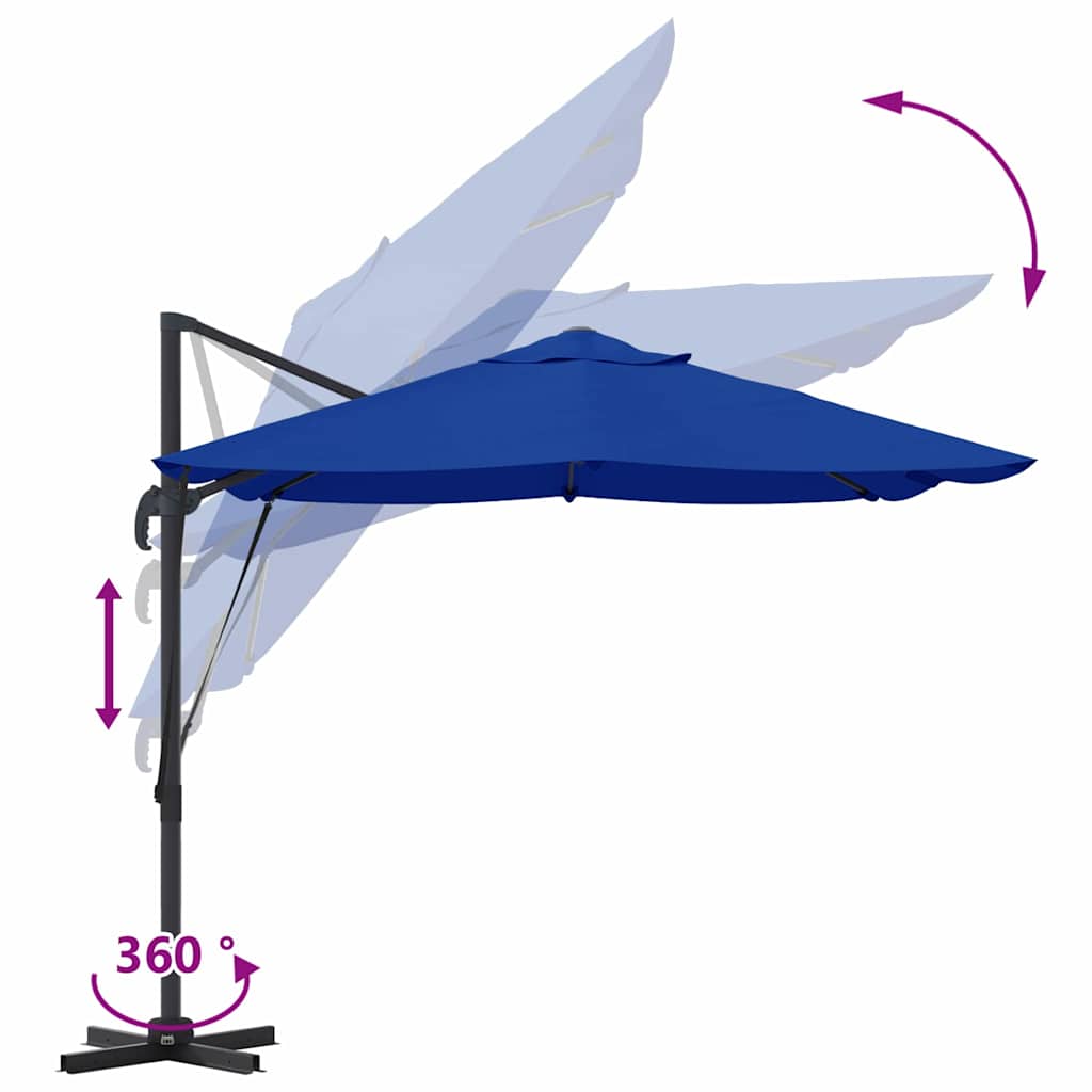 Cantilever Roma Parasol Blue and Black 352 x 251 x 260 cm