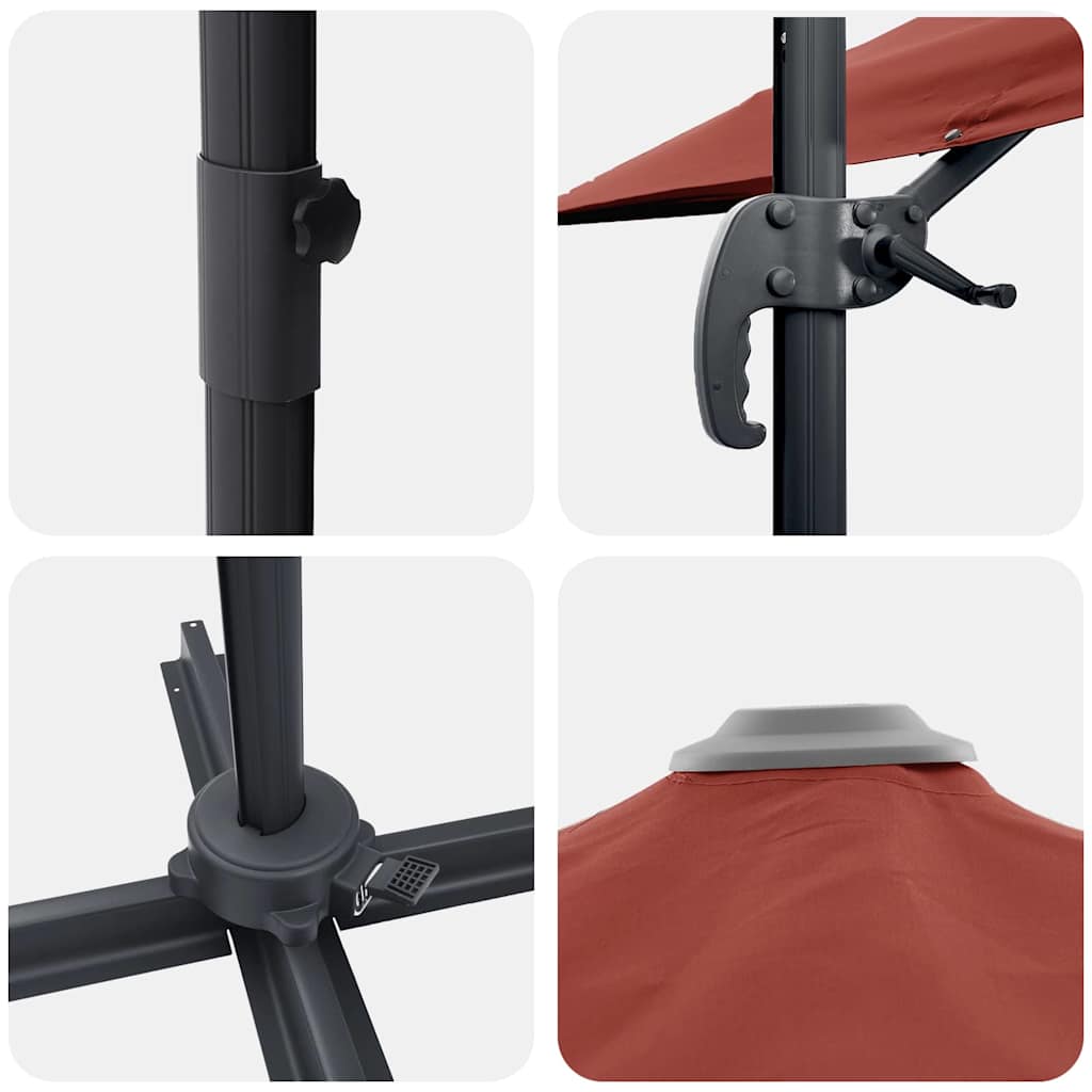 Cantilever Roma Parasol Red and Black 352 x 251 x 260 cm